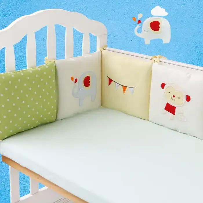 Kawaii mignon dessin animé ABDL lit protecteur doux réconfortant Anti-collision berceau pare-chocs tampons 6 pièces/ensemble lit autour de coton mélange literie
