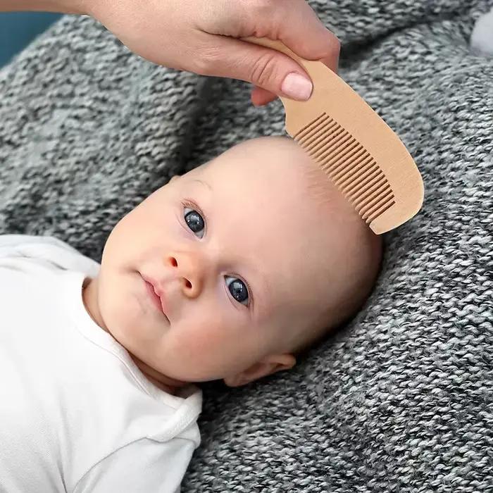 Brosse à cheveux en bois pour bébé
