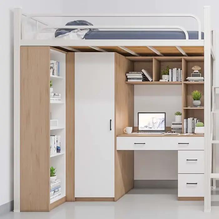 Lits de dortoir superposés en métal de conception Simple avec combinaison d'escalier et de bureau pour les