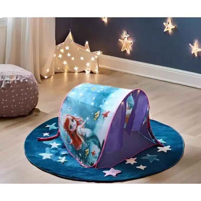 Tente de rêve avec spectacle de lumière pour lit d'enfant pliable avec poche de rangement occasion spéciale nuit d'anniversaire fête vacances pour enfants 3 à 14 ans