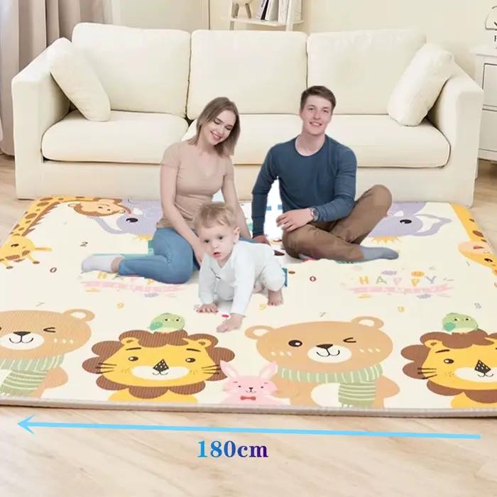 Tapis de jeu antidérapant épais 1cm girafe Lion pour bébé