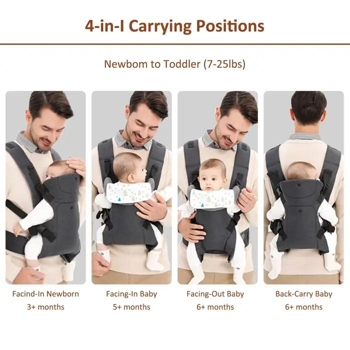 Porte-bébé pliable pour nouveau-nés et tout-petits de 7 à 45 lb