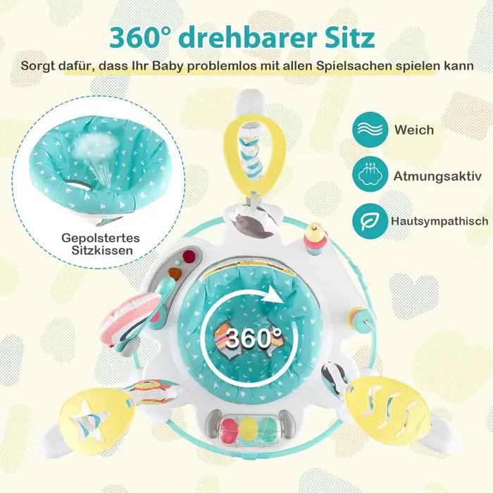 Baby Sky Jumperoo Trotteur pour bébé avec hauteurs réglables, jouets et boîte à musique, chaise gonf
