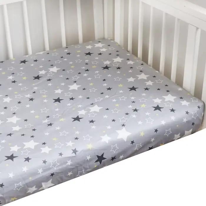 CPull-ensemble de literie en coton pour nouveau-né, drap-housse doux pour lit de bébé, couvre-matela