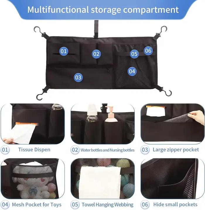 Filet de chargement pour chariot de poussette, organisateur d'accessoires de chariot compatible avec