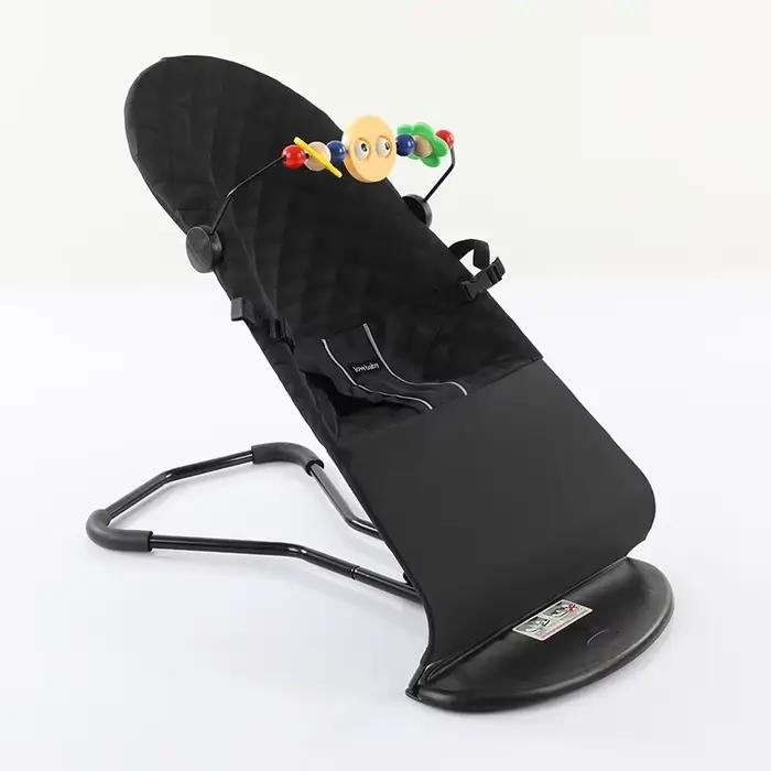Chaise à bascule pliable pour bébé, avec jouets, siège videur réglable avec housse en tissu, chaise
