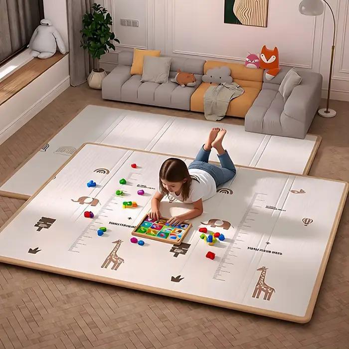 Tapis de jeu pour bébé, grand tapis pour sol, tapis de jeu en mousse souple plus épais de 2 cm pour