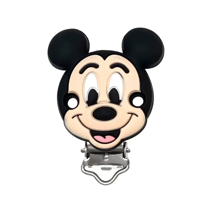 Clips de sucette en Silicone Disney Mickey Mouse, 3 pièces, pour bricolage, collier de dentition pou