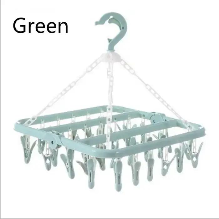 Porte-vêtements pliant à la maison avec 32 Clips, serviettes pour adultes et enfants, sous-vêtements