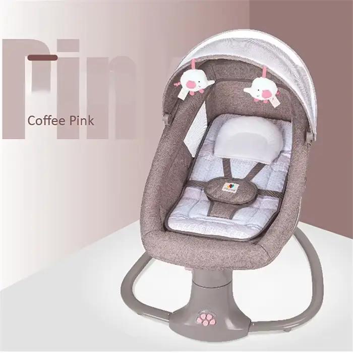 Chaise à bascule avec télécommande itude Bluetooth, balançoire électrique pour bébé, chaise longue p