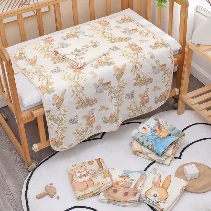 Serviette de bain pour nouveau-né, serviette de bain en gaze de coton pur, couverture douce pour enf