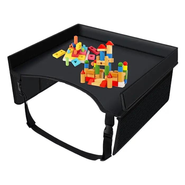 Plateau de siège auto pliable pour enfants, plusieurs poches, table de voiture imperméable, table po