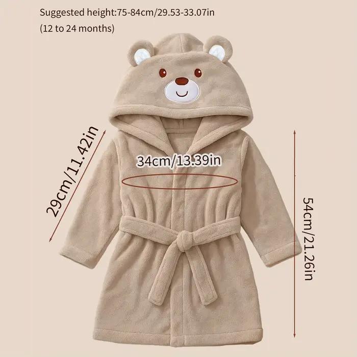 Serviette pour bébé à capuche avec ours brodé avec nom personnalisé | Peluche douce 74-84cm pour 1