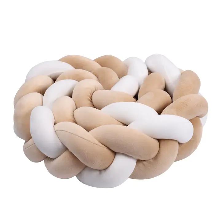 Pare-chocs pour lit de bébé 1-4M, tissage tressé noué à la main, protection de berceau en peluche, o
