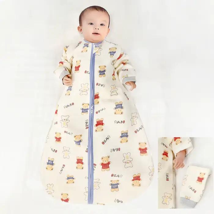 Sac de couchage pour bébés de 0 à 24 mois, gaze de coton douce, respirant, fermeture éclair à 3 voie