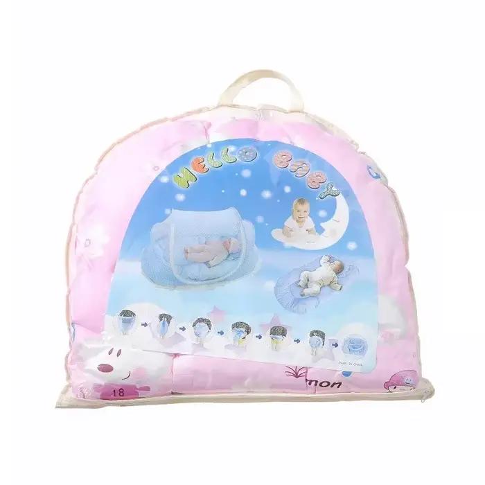 Moustiquaire Portable Pliable pour Lit de Bébé, Filet CPull en Polyester avec Oreiller et Rembourrag