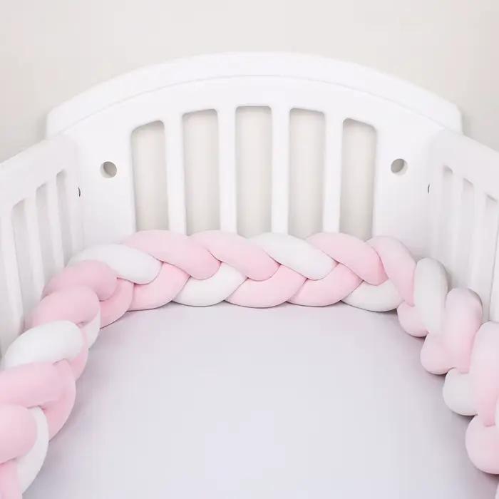 Pare-chocs pour lit de bébé 1-4M, pour berceaux, garçon et fille, protection de chevet, noué, tressé