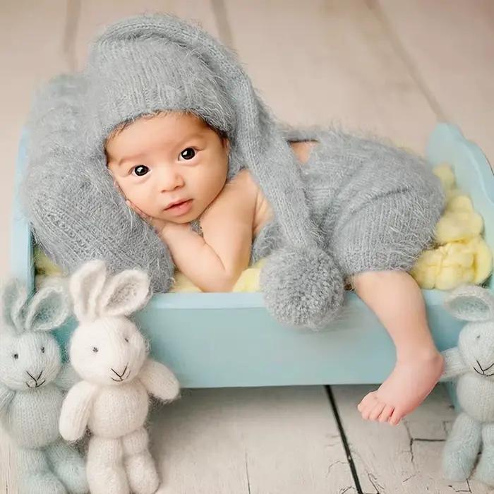 Tenues de photographie pour nouveau-nés, chapeau et barboteuse pour séance Photo de bébé, garçon et