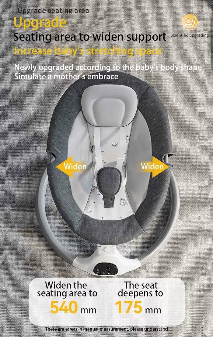 Berceau électrique Bluetooth pour bébé avec moustiquaire, chaise berçante musicale Bluetooth, lit bé