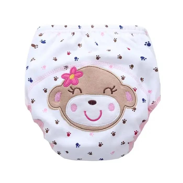 Mère enfants bébé nu dessin animé motif couches en tissu unisexe réutilisable lavable nourrissons en