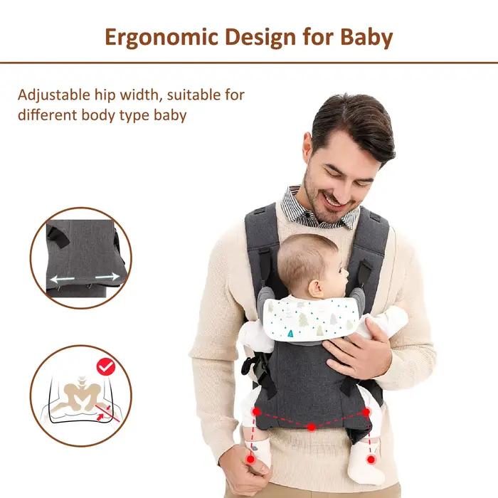 Porte-bébé pliable pour nouveau-nés et tout-petits de 7 à 45 lb
