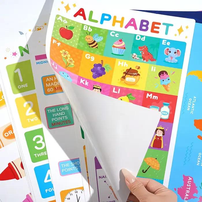 Affiches éducatives en papier pour la maternelle avec calendrier, émotions, formes géométriques et autres sujets essentiels pour la salle de classe ou maison d'enfants