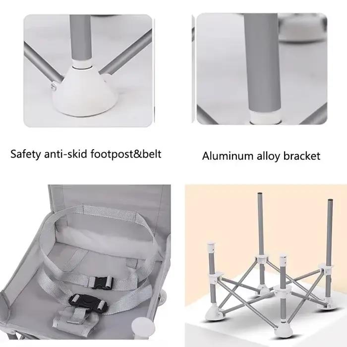 Chaise de bébé compacte portable pliable avec ceinture de sécurité