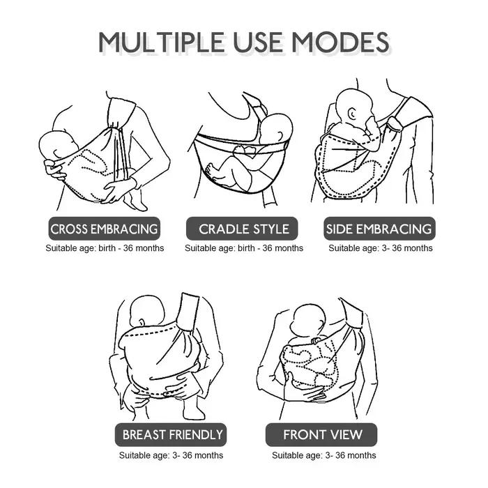 Porte-bébé ergonomique multifonctionnel Dajinbear pour bébés et tout-petits occasions spéciales design élégant facile d'utilisation et d'entretien