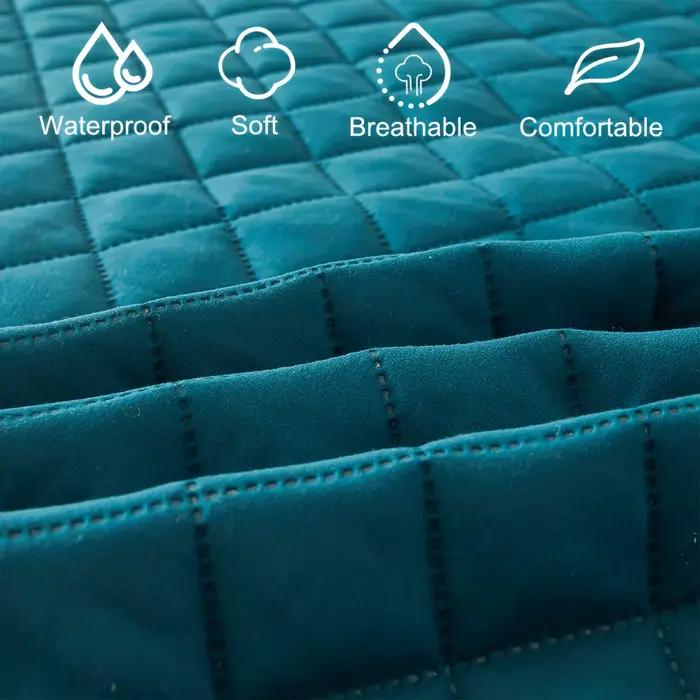 Housse de matelas imperméable en polyester doux pour protection et confort - Tailles variées pour lit simple et double - Blanc, Bleu, Rouge