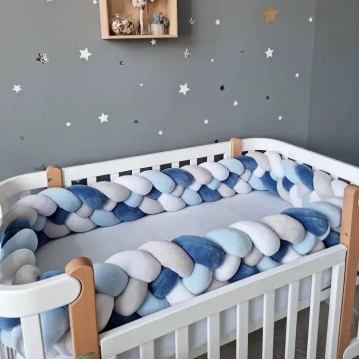 Lit de bébé tressé ultra doux pour sécuriser le berceau de bébé, pare-chocs de lit de bébé en polyester, pour sécuriser le sommeil de bébé de 1 à 3 ans
