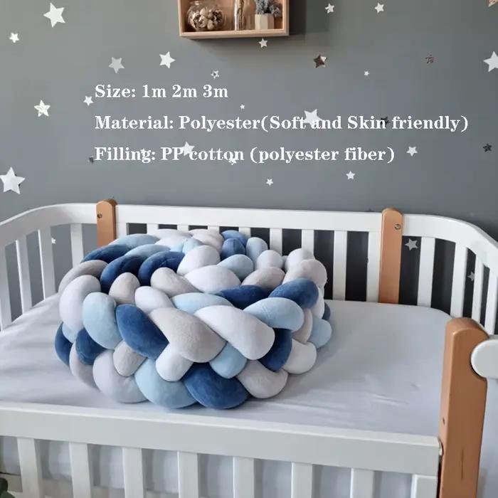 Lit de bébé tressé ultra doux pour sécuriser le berceau de bébé, pare-chocs de lit de bébé en polyester, pour sécuriser le sommeil de bébé de 1 à 3 ans