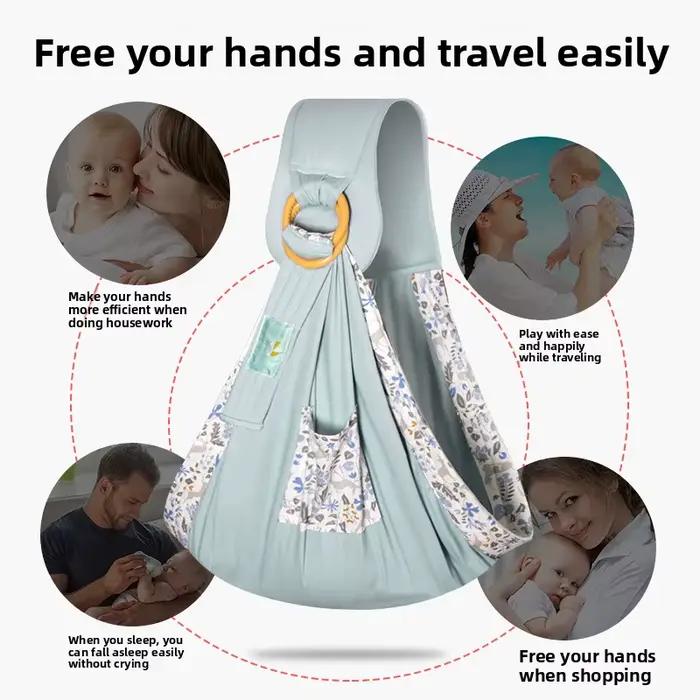 Bébé enfant extérieur transporteur enveloppement doux anti-dérapant anneau de transport fronde multifonctionnel alimentation vêtements porte-bébé accessoires