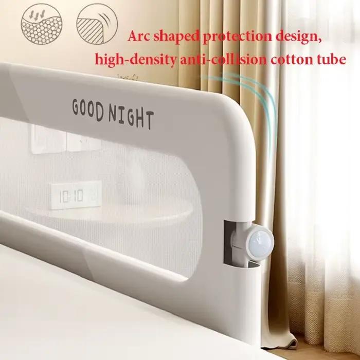 Barrière de sécurité pour lit de bébé adaptative en tissu oxford et acier, protection latérale pour berceau, sécurisation de la chambre de bébé de 0 à 6 ans pour une nuit paisible