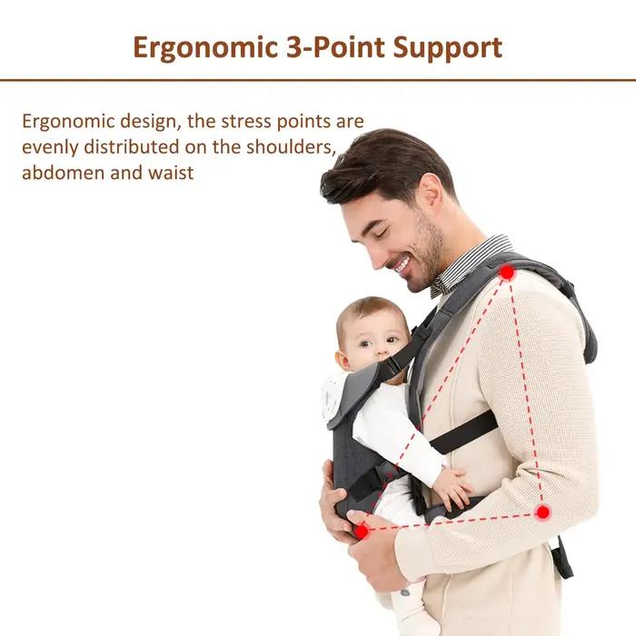Porte-bébé pliable pour nouveau-nés et tout-petits de 7 à 45 lb