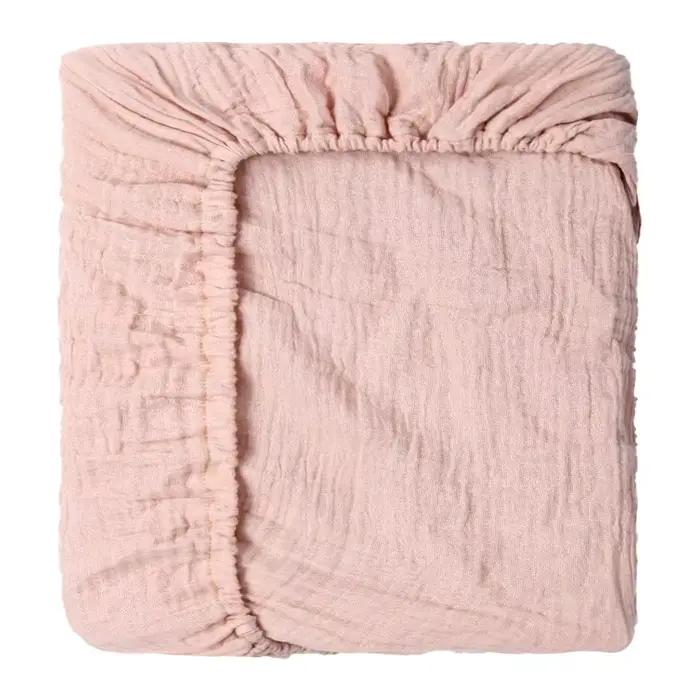 Drap-housse de berceau en mousseline froissée 100% coton