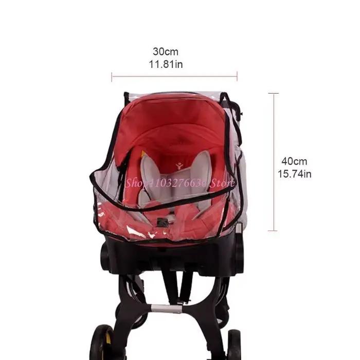 R6FD Baby Partroller Rain Couvre-bébé Car pour siège étanche à vent transparent