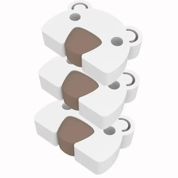 Butoir de porte de sécurité pour bébé, motif ours de dessin animé, bloc de porte épais, protection des doigts pour enfants, porte anti-pincement, butoirs de porte EVA blancs pour maison sécurisée