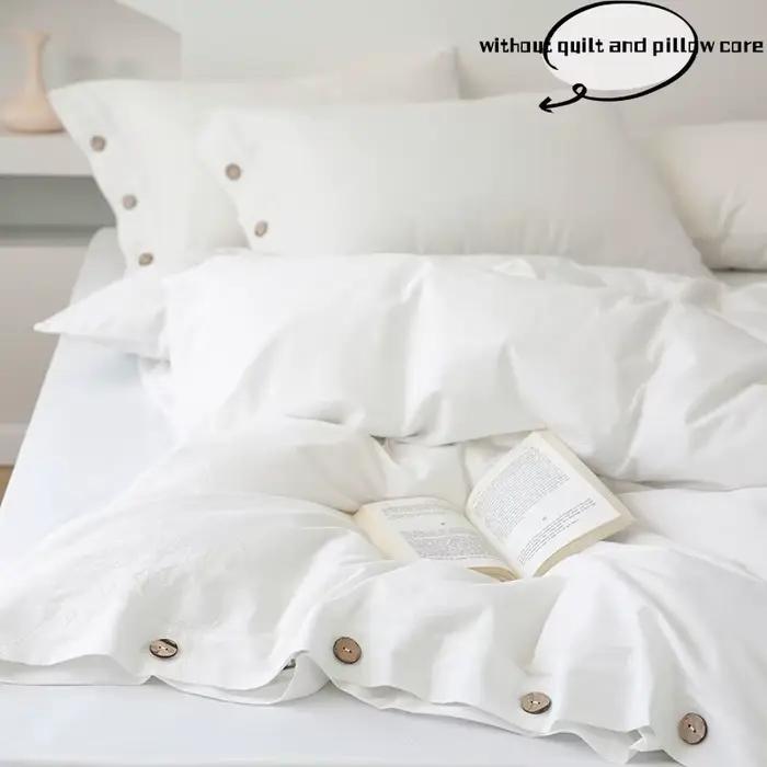 3 pièces 100% coton ensemble de literie Double housse de couette