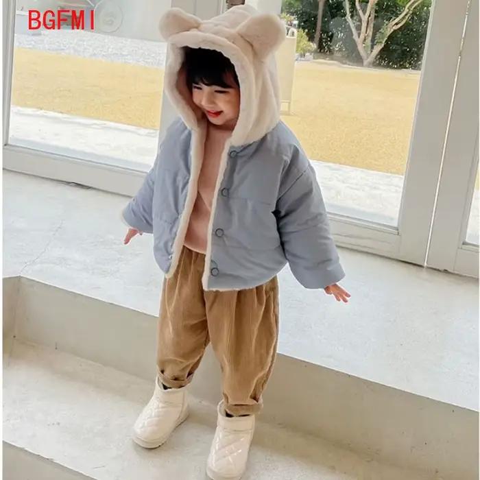 Manteau Epais Chaud Capuche Enfant Garcon Filles Polyester Bleu Cafe Rose Occasions Hiver Visites Parc Promenades