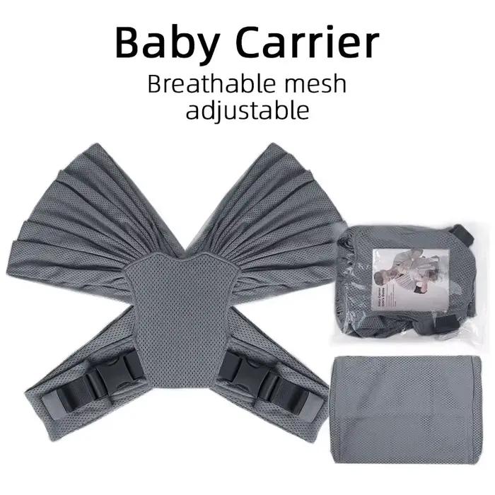 Porte-bébé réglable en coton respirant et tissu maillé pour la mère et le bébé – Écharpe de portage douce et confortable