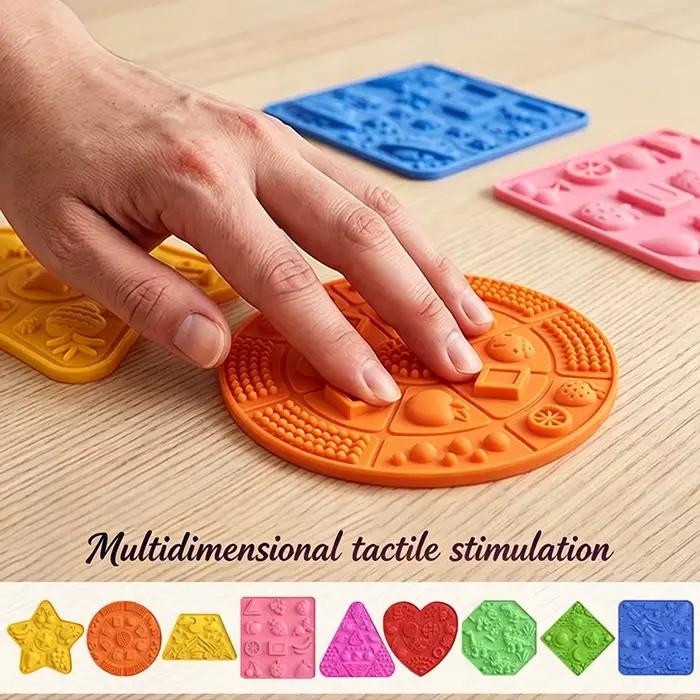 Tapis sensoriels Montessori silicone forme animaux nature pour enfants exploration tactile développement intellectuel coordination oeil-main