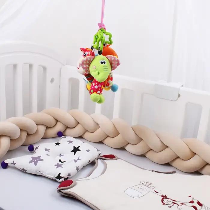 Pare-chocs en peluche tricoté pour lit de bébé 1-4 mois, protection de chevet, décoration de chambre, cadeau pour nouveau-né et mamans