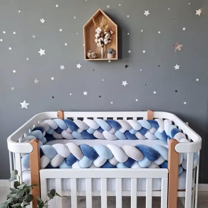 Lit de bébé tressé ultra doux pour sécuriser le berceau de bébé, pare-chocs de lit de bébé en polyester, pour sécuriser le sommeil de bébé de 1 à 3 ans
