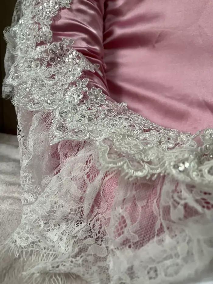 Literie de Luxe en Dentelle Rose CPull pour Nouveau-né
