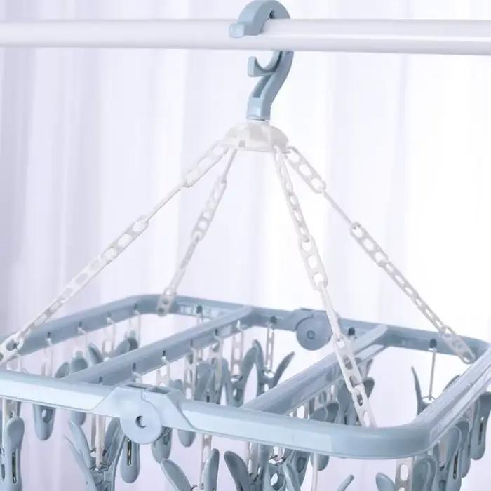 Porte-vêtements pliant à la maison avec 32 Clips