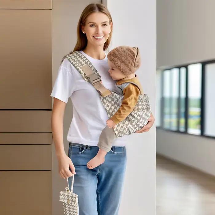 Porte-bébé à bandoulière avec tabouret de taille polyvalent pour nouveau-né à tout-petit occasions spéciales main libre
