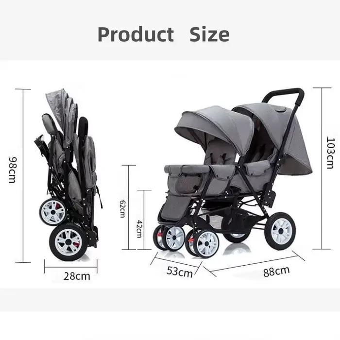 Poussette double légère pour bébés jumeaux