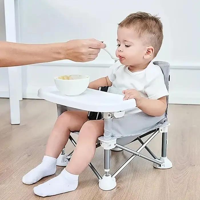 Chaise de bébé compacte portable pliable avec ceinture de sécurité