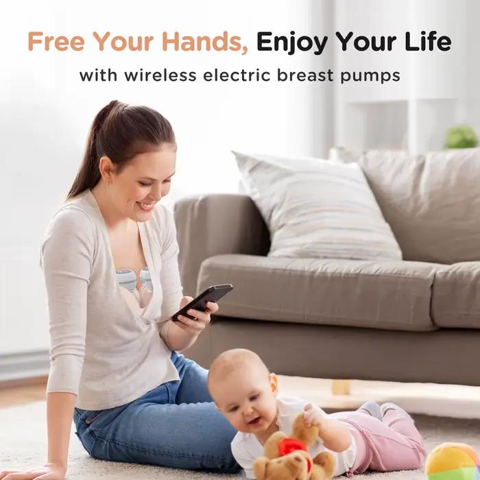 Tire-lait électrique mains libres sans BPA 12 niveaux d'aspiration 3 modes rechargeable LCD portable pour allaitement indolore sans fil occasions spéciales maternité