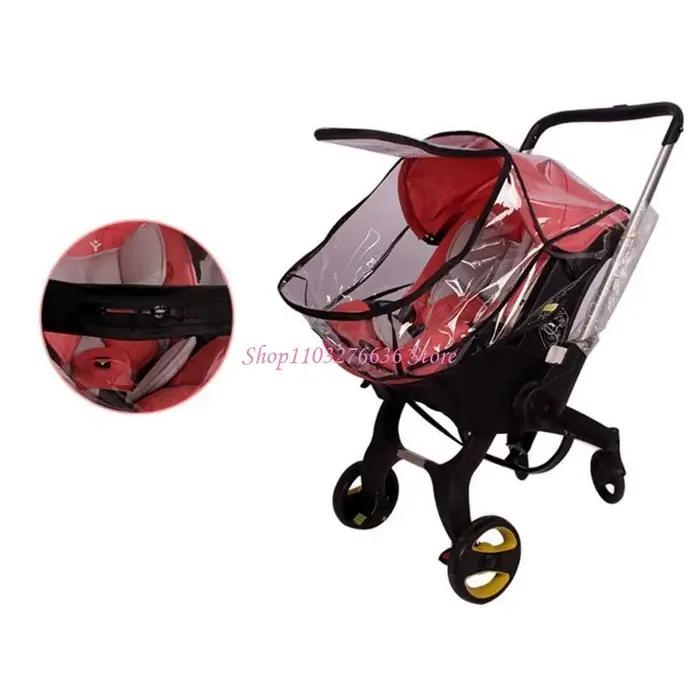 R6FD Baby Partroller Rain Couvre-bébé Car pour siège étanche à vent transparent
